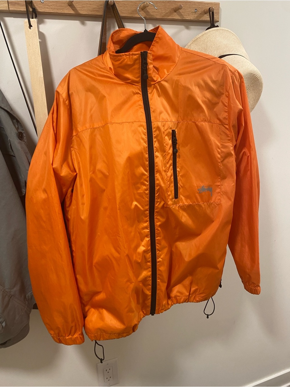 Stussy Orange Men's Packable Windbreaker Jacket